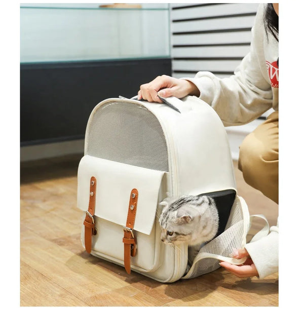 Dog & Cat Carrier Backpack – Breathable Portable Pet Travel Bag with Zipper, Ventilated Cat Backpack for Small Dogs, Cats & Puppies | Pawsquare