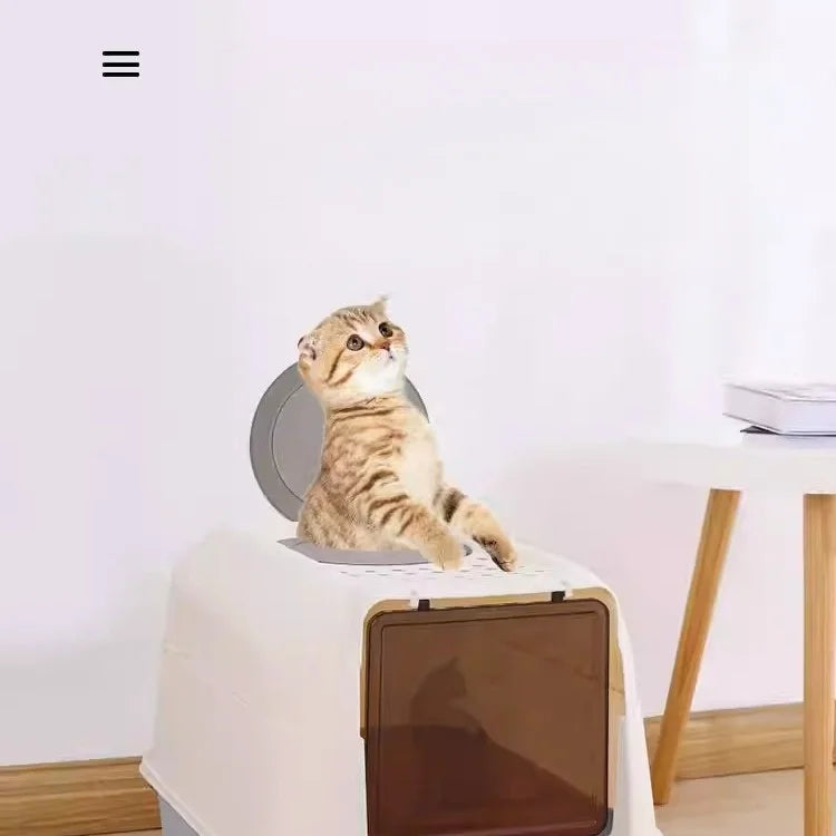 Enclosed Cat Litter Box with Lid