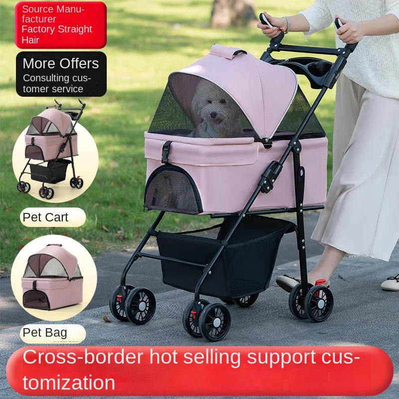 3-in-1 Pet Stroller for Dogs & Cats