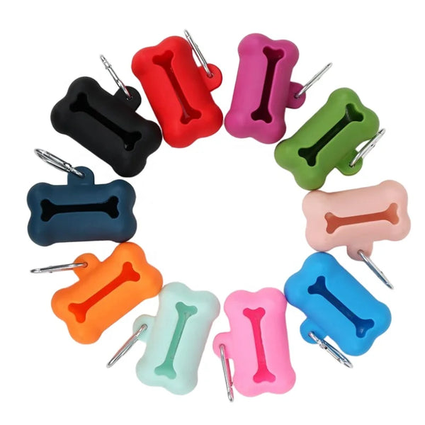 Dog Poop Bag Holder – Portable Bone-Shaped Waste Bag Dispenser for Leash, Outdoor Pet Poop Bag Carrier for Walks & Travel | Pawsquare