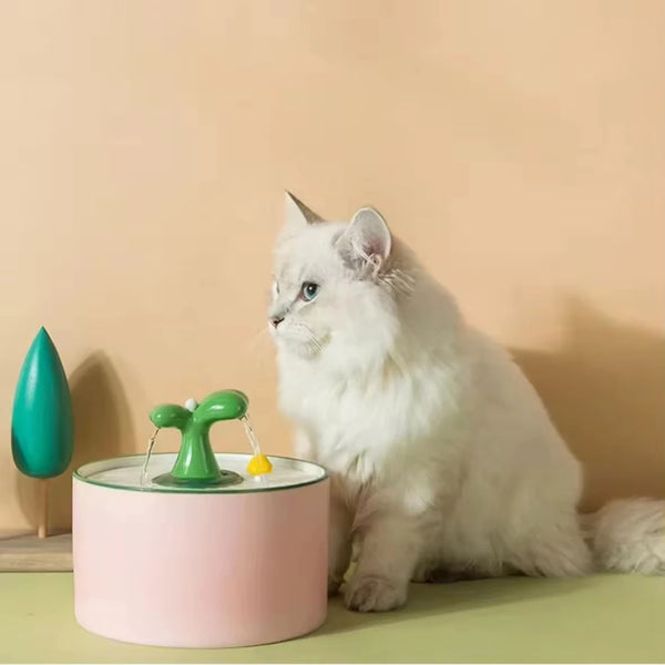 Ceramic Cat Water Fountain 1L – Quiet Automatic Pet Drinking Fountain for Cats & Small Dogs, Eco-Friendly Indoor Water Dispenser | Pawsquare
