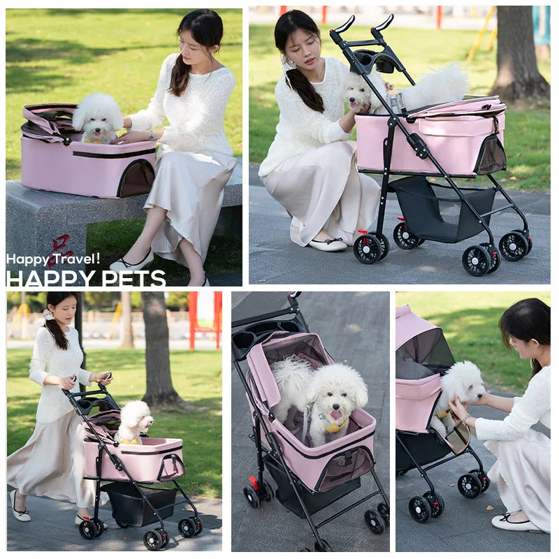 3-in-1 Pet Stroller for Dogs & Cats