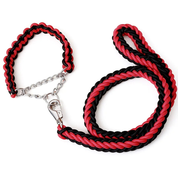 Dog Leash & Collar Set – Heavy-Duty Braided Rope Leash with Adjustable Collar, Durable No-Pull Walking Set for Small to Large Dogs | Pawsquare
