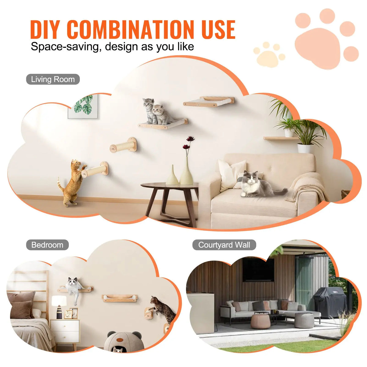 Cat Wall Shelves Set