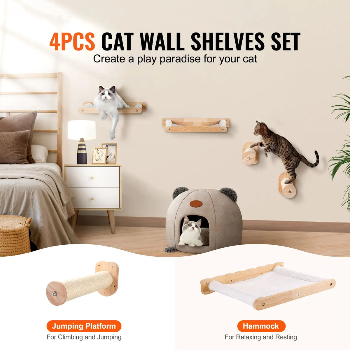 Cat Wall Shelves Set