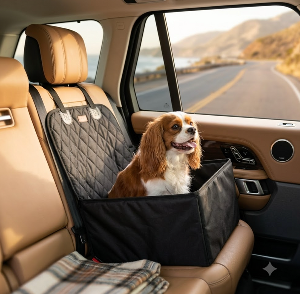 Dog Car Seat for Small Dogs – Waterproof Oxford Pet Booster Car Seat & Travel Carrier, Scratch-Proof Dog & Cat Car Seat with Safety Design | Pawsquare