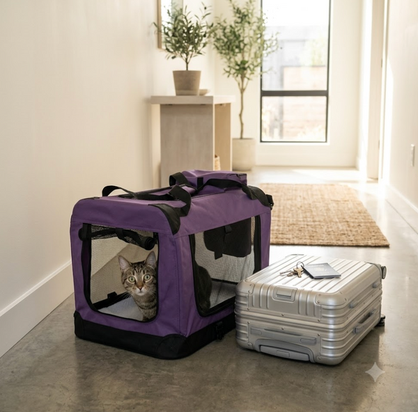 Foldable Pet Carrier & Travel Crate – Waterproof Oxford Collapsible Dog & Cat Carrier, Portable Soft-Sided Kennel for Travel | Pawsquare