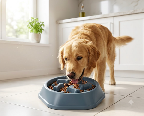Slow Feeder Dog Bowl – Anti-Gulp Maze Bowl for Fast Eaters, Bloat-Stop Puzzle Feeder for Small, Medium & Large Dogs & Cats | Pawsquare